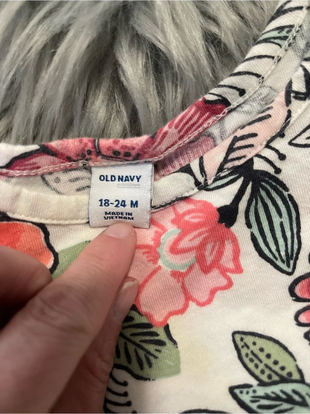 Cute baby girl dress 18 months old navy floral print #2790